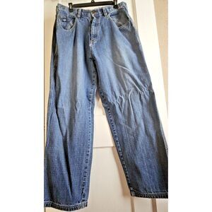 Vtg jordin‎ sportwear essentials made in Korea  men Sz 36x33 wide leg blue jeans